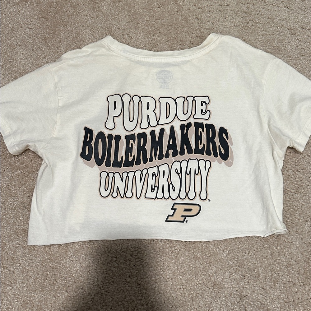 Purdue Rivalry Threads Cream Cropped Tee - Picture 3 of 3